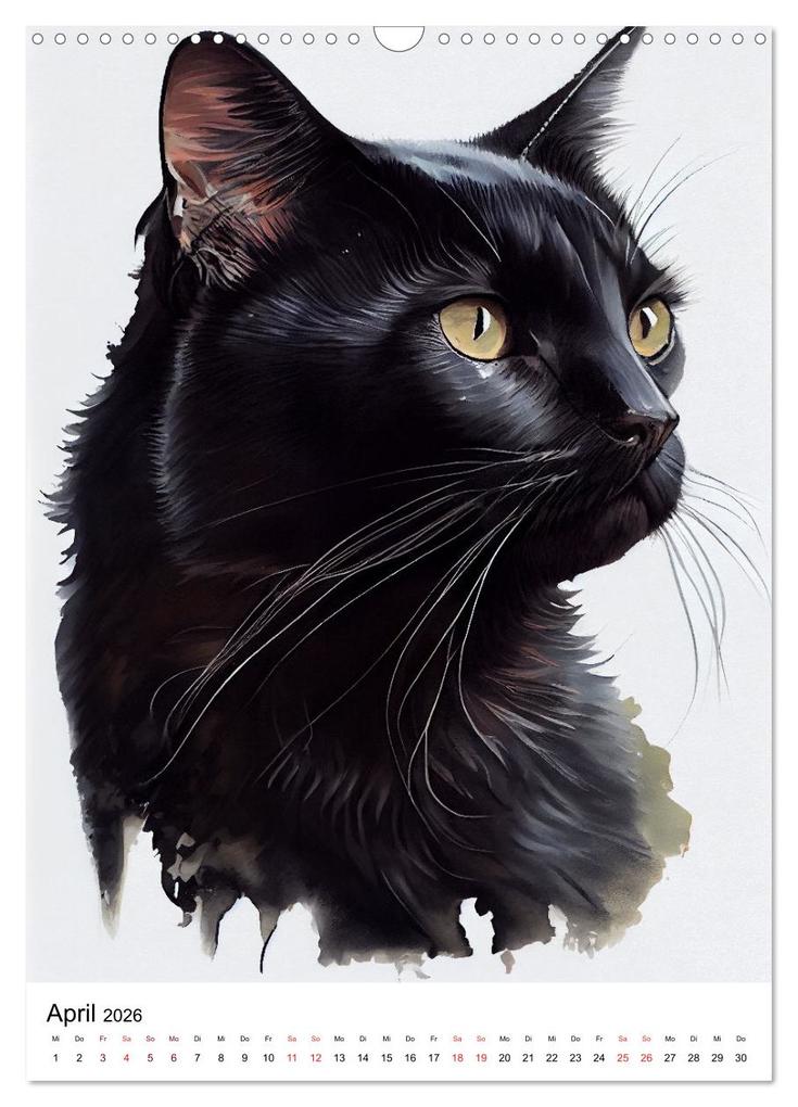 Weitere Ansicht: Katzen wie gemalt (Wandkalender 2026 DIN A3 hoch), CALVENDO Monatskalender | Calvendo, Tina Grohs