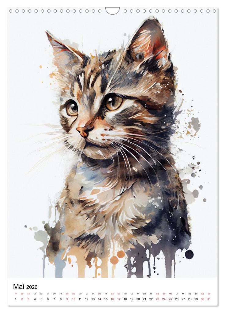 Weitere Ansicht: Katzen wie gemalt (Wandkalender 2026 DIN A3 hoch), CALVENDO Monatskalender | Calvendo, Tina Grohs