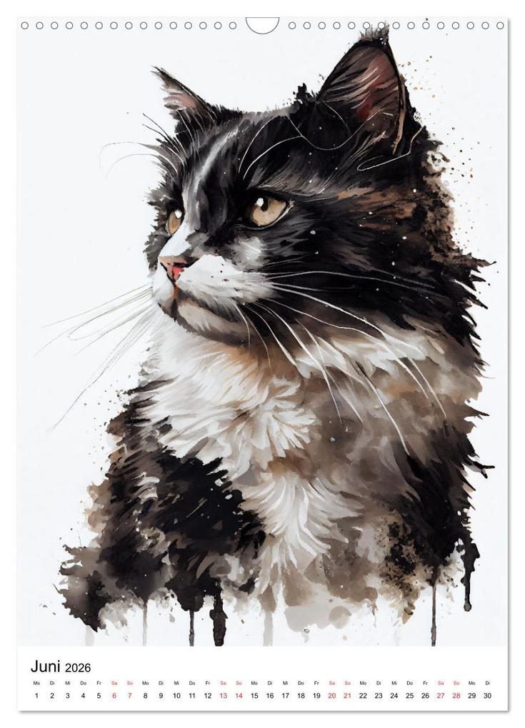 Weitere Ansicht: Katzen wie gemalt (Wandkalender 2026 DIN A3 hoch), CALVENDO Monatskalender | Calvendo, Tina Grohs