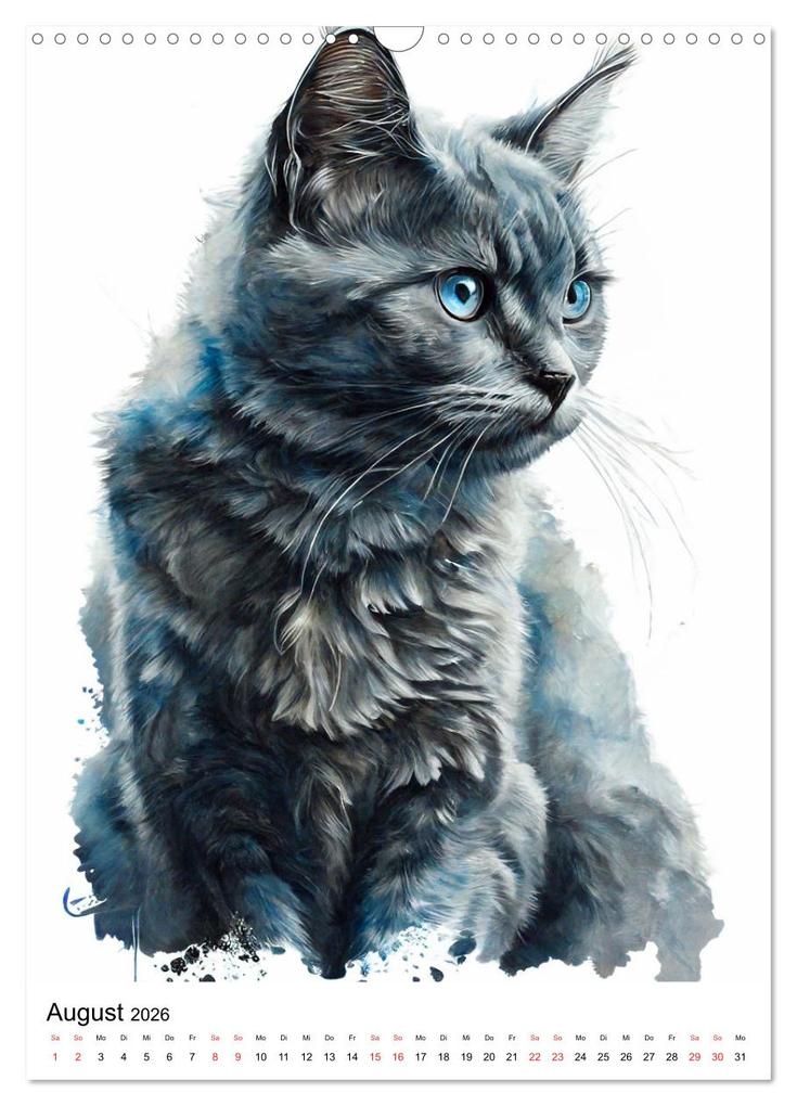 Weitere Ansicht: Katzen wie gemalt (Wandkalender 2026 DIN A3 hoch), CALVENDO Monatskalender | Calvendo, Tina Grohs