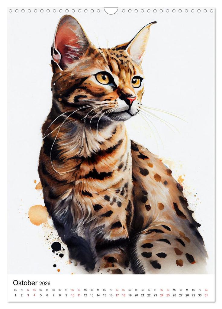 Weitere Ansicht: Katzen wie gemalt (Wandkalender 2026 DIN A3 hoch), CALVENDO Monatskalender | Calvendo, Tina Grohs
