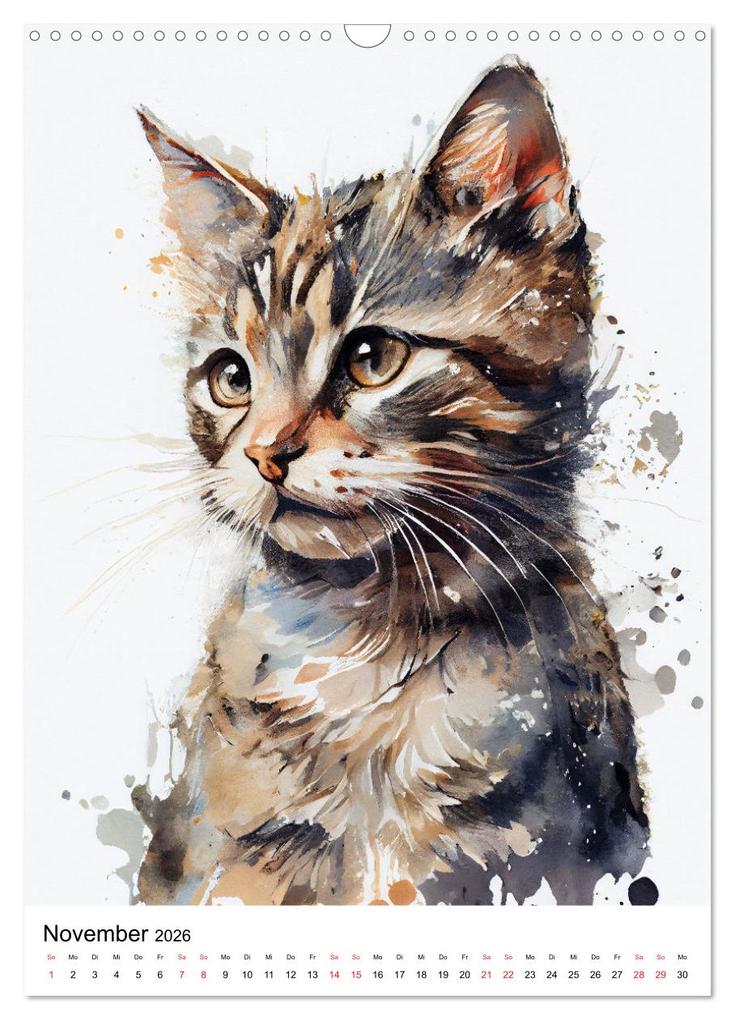 Weitere Ansicht: Katzen wie gemalt (Wandkalender 2026 DIN A3 hoch), CALVENDO Monatskalender | Calvendo, Tina Grohs