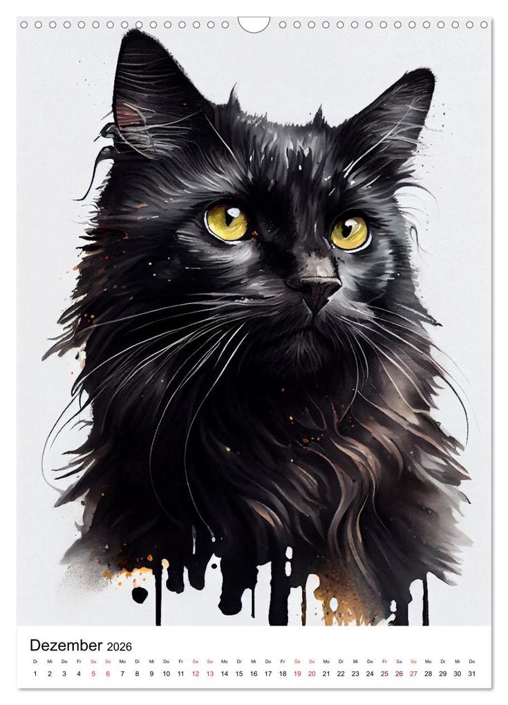 Weitere Ansicht: Katzen wie gemalt (Wandkalender 2026 DIN A3 hoch), CALVENDO Monatskalender | Calvendo, Tina Grohs