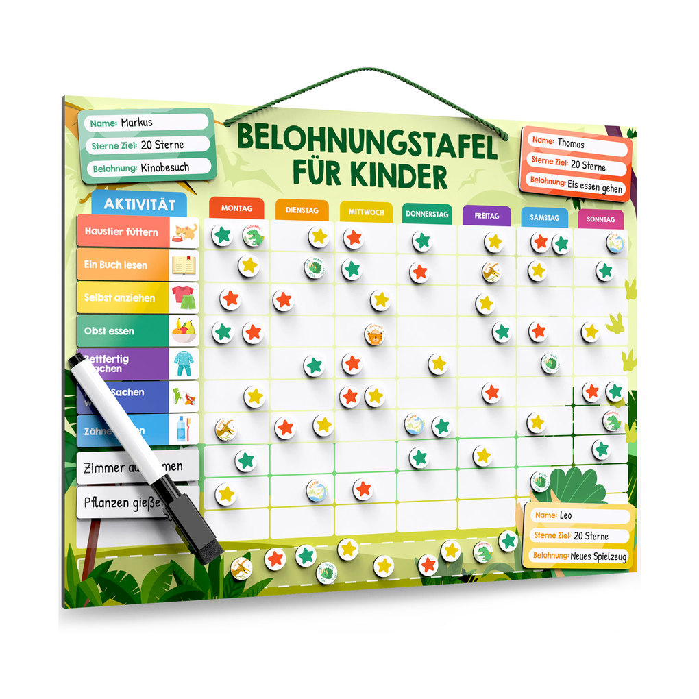 Weitere Ansicht: Edubini - Belohnungstafel für Kinder: Dinosaurier Edition