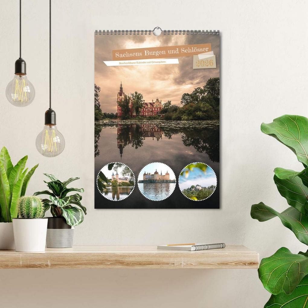 Weitere Ansicht: Sachsens Burgen und Schlösser - Beschreibbarer Kalender mit Ortsangaben (Wandkalender 2026 DIN A3 hoch), CALVENDO Monatskalender | Benjamin Bisanz, Calvendo