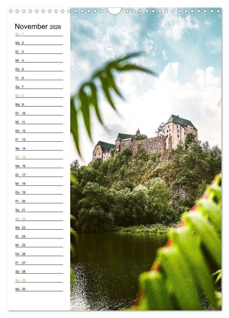 Weitere Ansicht: Sachsens Burgen und Schlösser - Beschreibbarer Kalender mit Ortsangaben (Wandkalender 2026 DIN A3 hoch), CALVENDO Monatskalender | Benjamin Bisanz, Calvendo