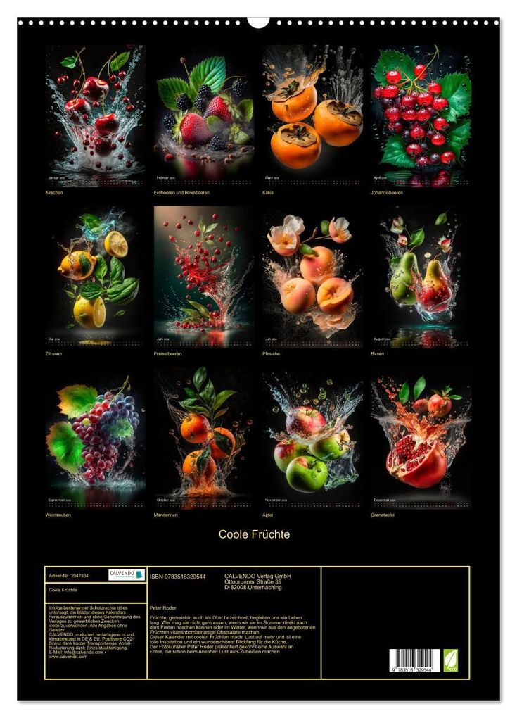 Weitere Ansicht: Coole Früchte (Wandkalender 2026 DIN A2 hoch), CALVENDO Monatskalender | Peter Roder, Calvendo