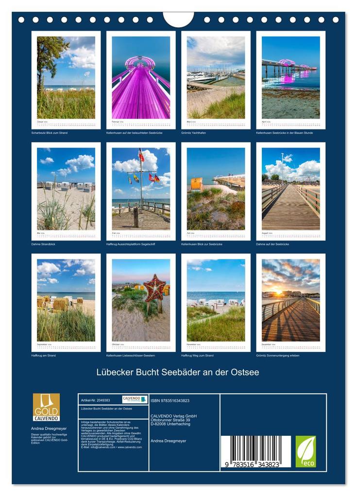 Weitere Ansicht: Lübecker Bucht Seebäder an der Ostsee (Wandkalender 2026 DIN A4 hoch), CALVENDO Monatskalender | Andrea Dreegmeyer, Calvendo