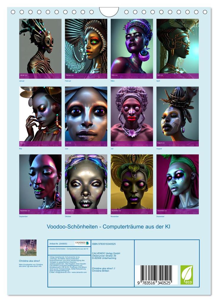 Weitere Ansicht: Voodoo-Schönheiten - Computerträume aus der KI (Wandkalender 2026 DIN A4 hoch), CALVENDO Monatskalender | Christine aka stine1, Calvendo