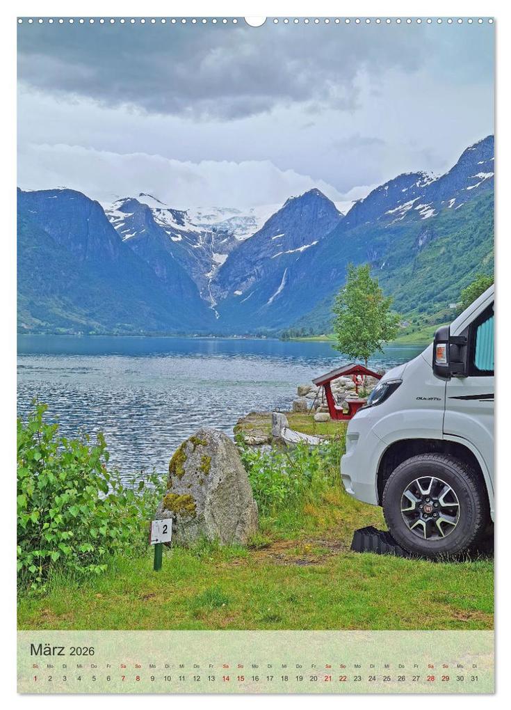 Weitere Ansicht: Unterwegs in Norwegen - Mit dem Wohnmobil an schönen Orten verweilen (hochwertiger Premium Wandkalender 2026 DIN A2 hoch), Kunstdruck in Hochglanz | Beate Bussenius, Calvendo