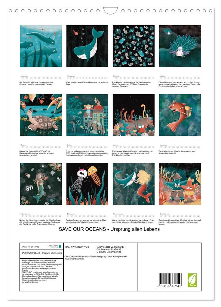 Weitere Ansicht: SAVE OUR OCEANS - Ursprung allen Lebens (Wandkalender 2026 DIN A3 hoch), CALVENDO Monatskalender | Danja Krampikowski, Calvendo