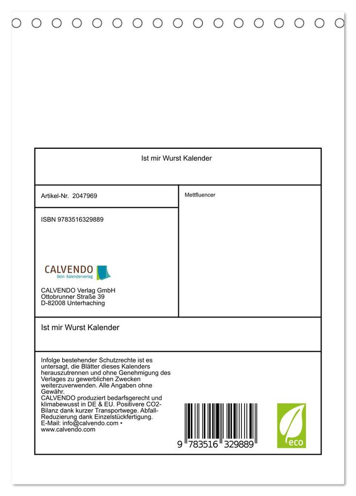 Weitere Ansicht: Ist mir Wurst Kalender (Tischkalender 2026 DIN A5 hoch), CALVENDO Monatskalender | Mettfluencer Mettfluencer, Calvendo, Mettfluencer
