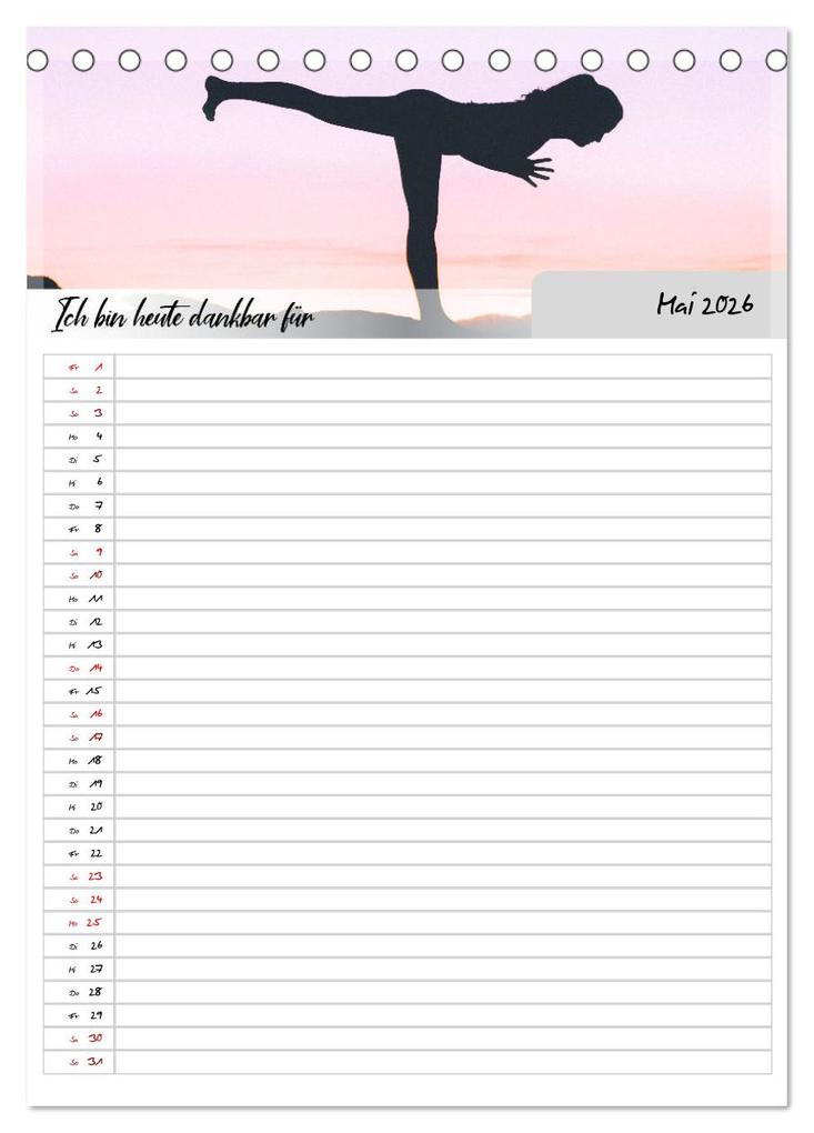 Weitere Ansicht: Ich bin dankbar - ein Jahr voller Yoga und Achtsamkeit - Yoga Kalender (Tischkalender 2026 DIN A5 hoch), CALVENDO Monatskalender | MD-Publishing MD-Publishing, Calvendo, MD-Publishing