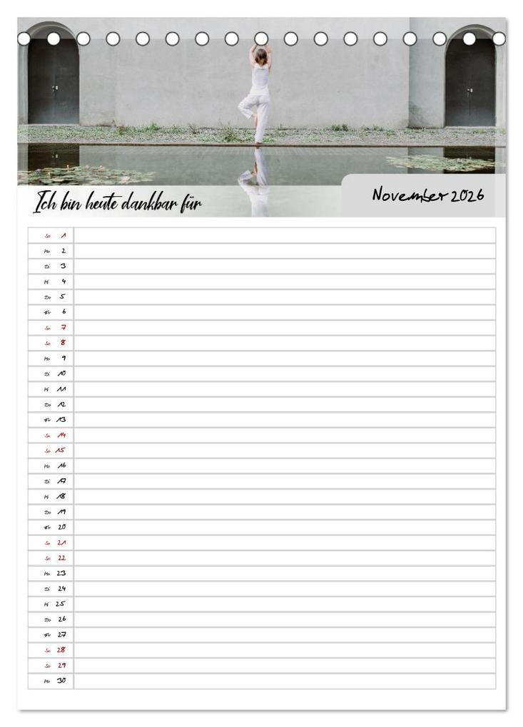 Weitere Ansicht: Ich bin dankbar - ein Jahr voller Yoga und Achtsamkeit - Yoga Kalender (Tischkalender 2026 DIN A5 hoch), CALVENDO Monatskalender | MD-Publishing MD-Publishing, Calvendo, MD-Publishing