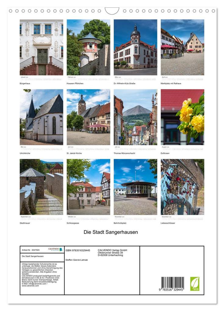 Weitere Ansicht: Die Stadt Sangerhausen (Wandkalender 2026 DIN A3 hoch), CALVENDO Monatskalender | Steffen Gierok-Latniak, Calvendo