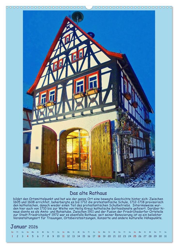 Weitere Ansicht: Gut 800 Jahre Burgholzhausen. Ein Ortsporträt in Wort und Bild 2026 (Wandkalender 2026 DIN A2 hoch), CALVENDO Monatskalender | Müller, Monika Cornelia, Calvendo