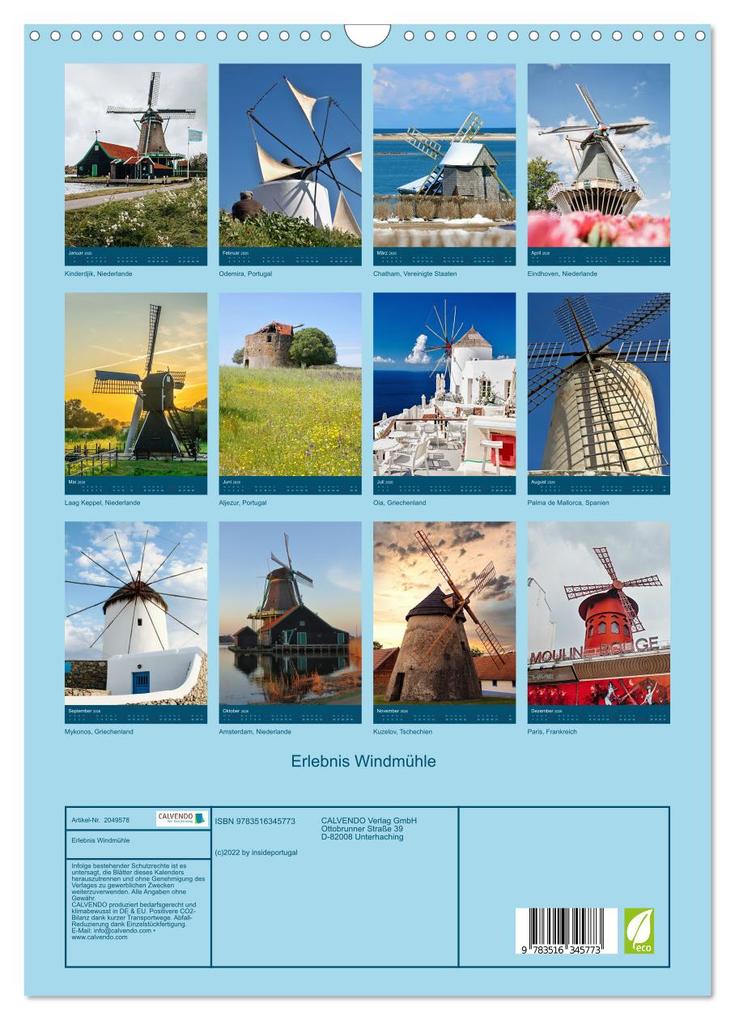 Weitere Ansicht: Erlebnis Windmühle (Wandkalender 2026 DIN A3 hoch), CALVENDO Monatskalender | (c)2022 by insideportugal, Calvendo, (C) By Insideportugal