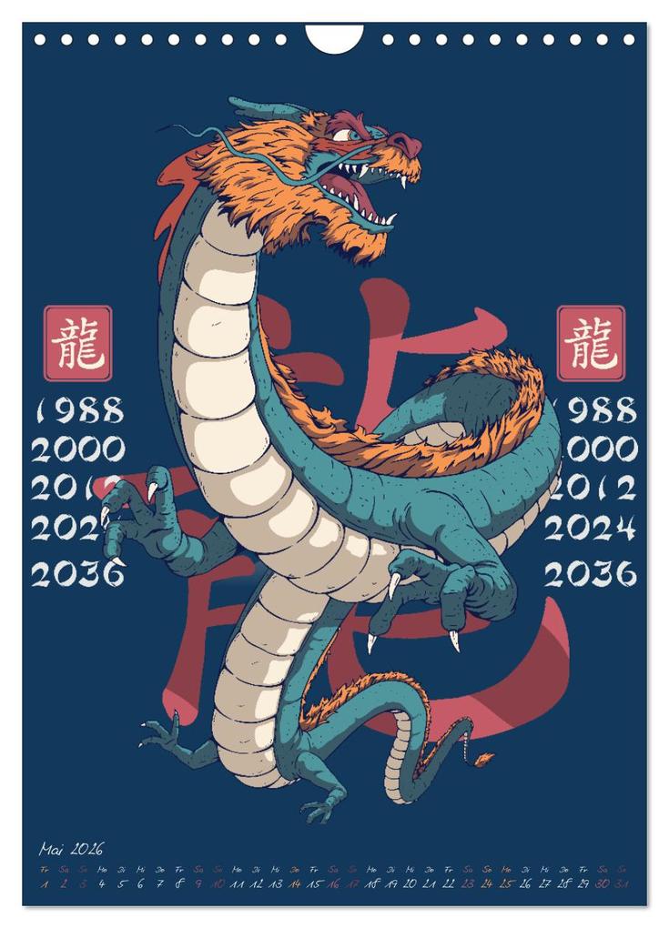 Weitere Ansicht: Chinesische Tierkreiszeichen (Wandkalender 2026 DIN A4 hoch), CALVENDO Monatskalender | Luca Schmidt, Calvendo