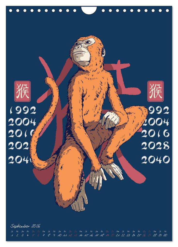 Weitere Ansicht: Chinesische Tierkreiszeichen (Wandkalender 2026 DIN A4 hoch), CALVENDO Monatskalender | Luca Schmidt, Calvendo