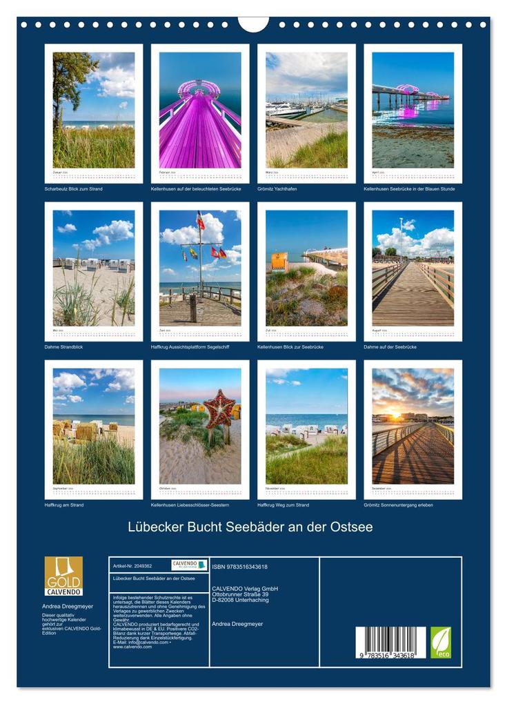 Weitere Ansicht: Lübecker Bucht Seebäder an der Ostsee (Wandkalender 2026 DIN A3 hoch), CALVENDO Monatskalender | Andrea Dreegmeyer, Calvendo