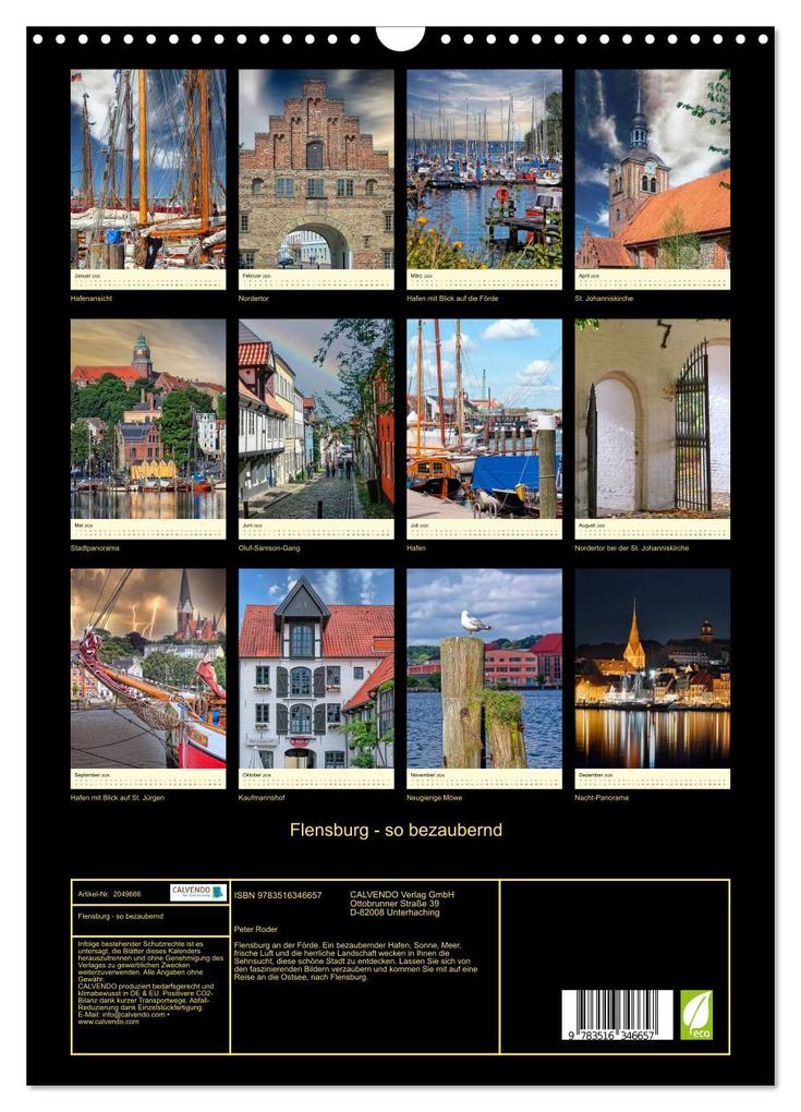 Weitere Ansicht: Flensburg - so bezaubernd (Wandkalender 2026 DIN A3 hoch), CALVENDO Monatskalender | Peter Roder, Calvendo