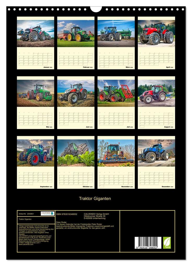 Weitere Ansicht: Traktor Giganten (Wandkalender 2026 DIN A3 hoch), CALVENDO Monatskalender | Peter Roder, Calvendo