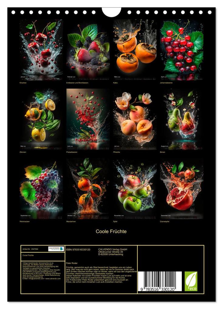 Weitere Ansicht: Coole Früchte (Wandkalender 2026 DIN A4 hoch), CALVENDO Monatskalender | Peter Roder, Calvendo