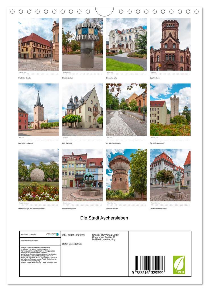 Weitere Ansicht: Die Stadt Aschersleben (Wandkalender 2026 DIN A4 hoch), CALVENDO Monatskalender | Steffen Gierok-Latniak, Calvendo