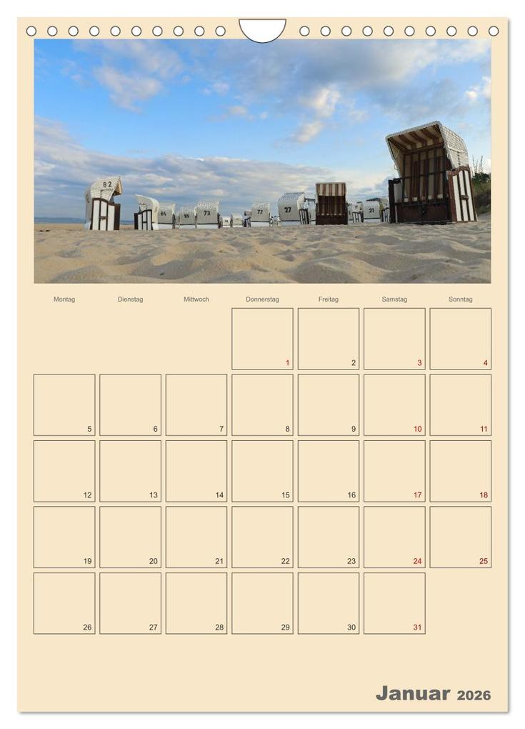 Weitere Ansicht: Usedom Ostsee - Terminplaner (Wandkalender 2026 DIN A4 hoch), CALVENDO Monatskalender | Denise Graupner, Calvendo