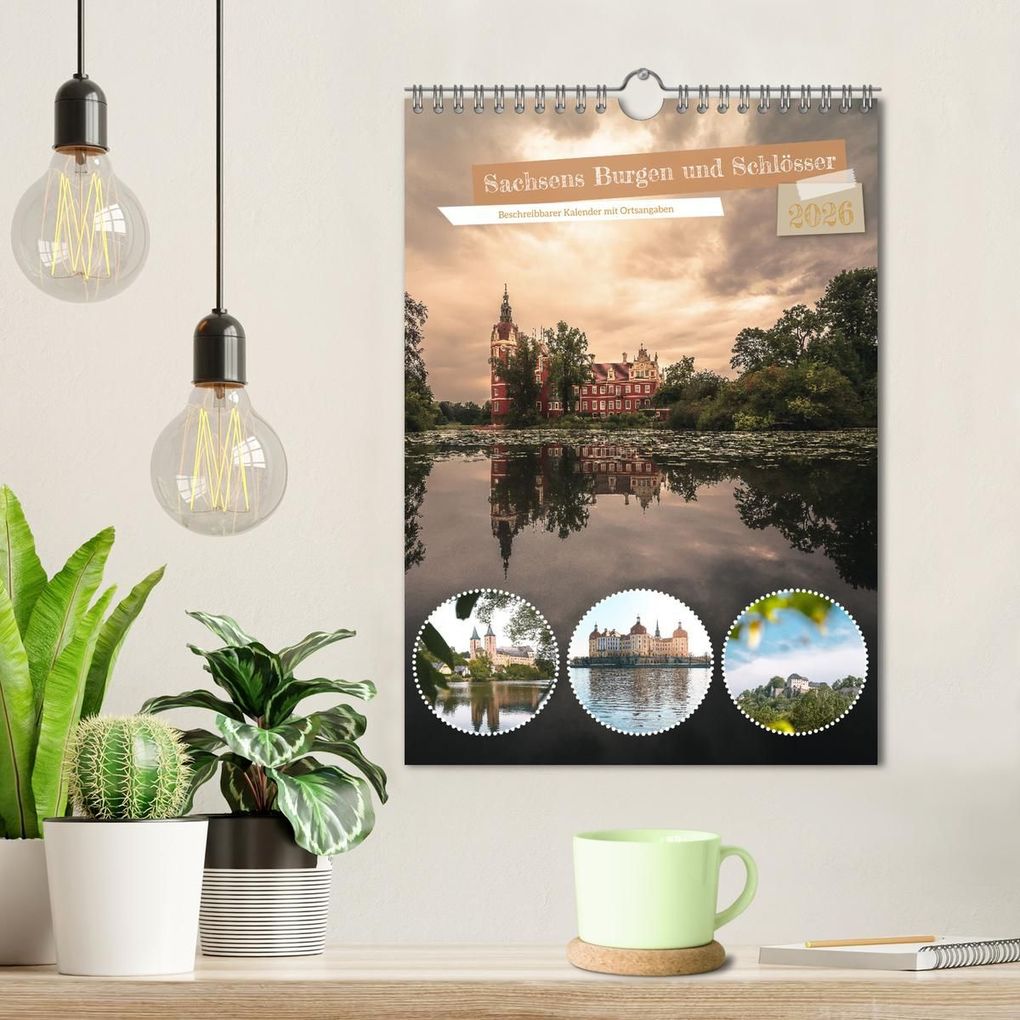 Weitere Ansicht: Sachsens Burgen und Schlösser - Beschreibbarer Kalender mit Ortsangaben (Wandkalender 2026 DIN A4 hoch), CALVENDO Monatskalender | Benjamin Bisanz, Calvendo