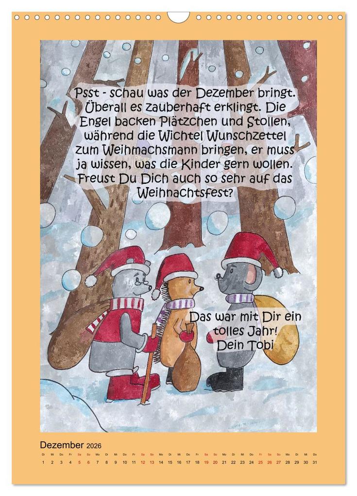 Weitere Ansicht: Tobi und das Jahr (Wandkalender 2026 DIN A3 hoch), CALVENDO Monatskalender | Sabine Kodatsch, Calvendo