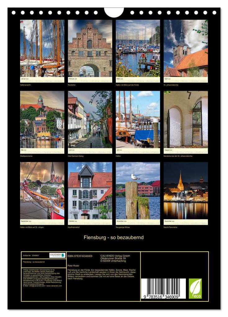 Weitere Ansicht: Flensburg - so bezaubernd (Wandkalender 2026 DIN A4 hoch), CALVENDO Monatskalender | Peter Roder, Calvendo