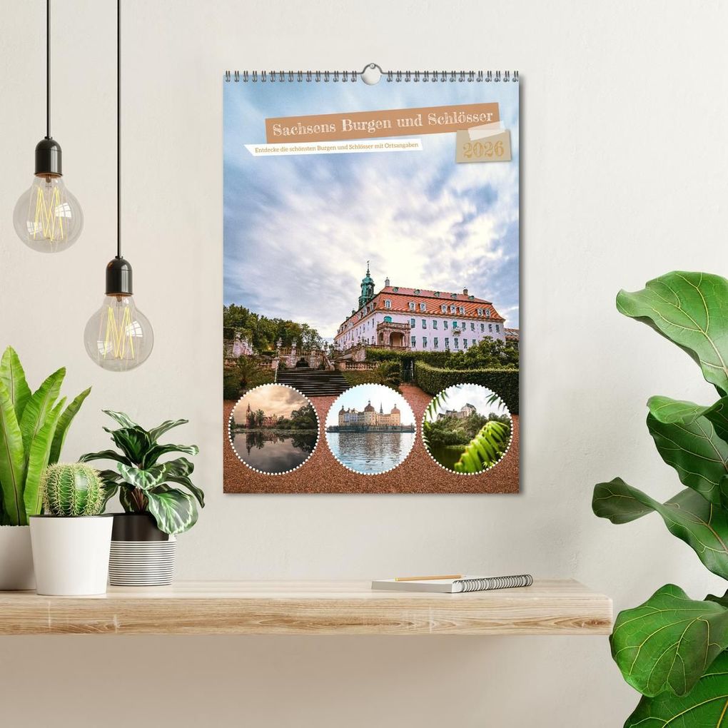 Weitere Ansicht: Sachsens Burgen und Schlösser mit Ortsangaben (Wandkalender 2026 DIN A3 hoch), CALVENDO Monatskalender | Benjamin Bisanz, Calvendo