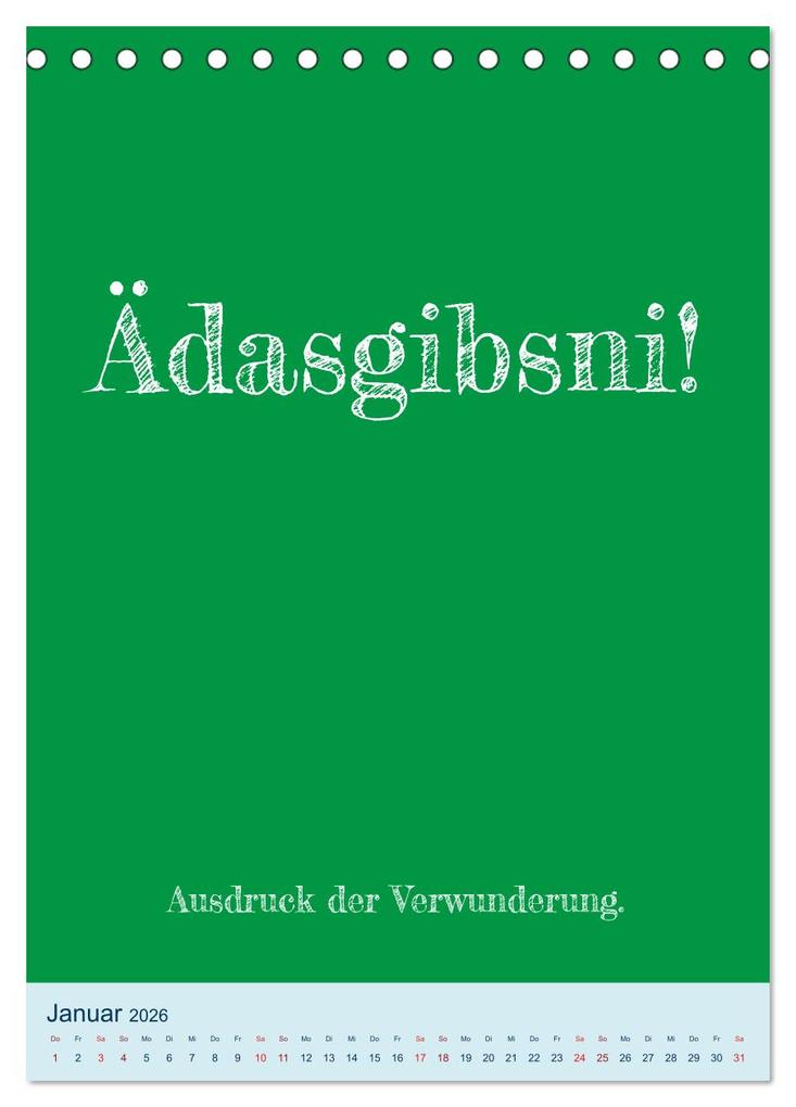 Weitere Ansicht: Humorvoller Mundartkalender Sachsen (Tischkalender 2026 DIN A5 hoch), CALVENDO Monatskalender | Sächsmaschine Sächsmaschine, Calvendo, Sächsmaschine
