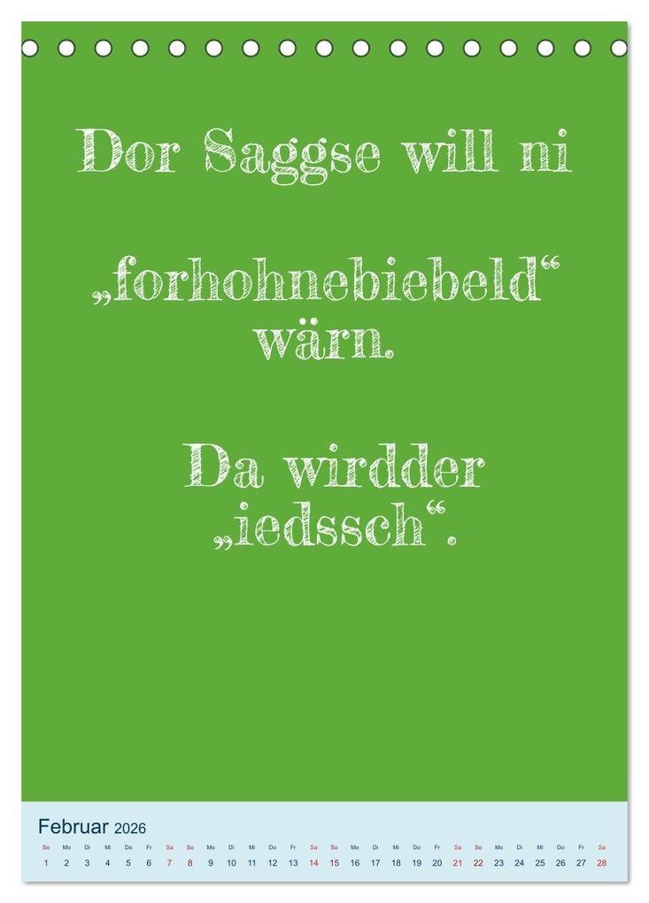 Weitere Ansicht: Humorvoller Mundartkalender Sachsen (Tischkalender 2026 DIN A5 hoch), CALVENDO Monatskalender | Sächsmaschine Sächsmaschine, Calvendo, Sächsmaschine