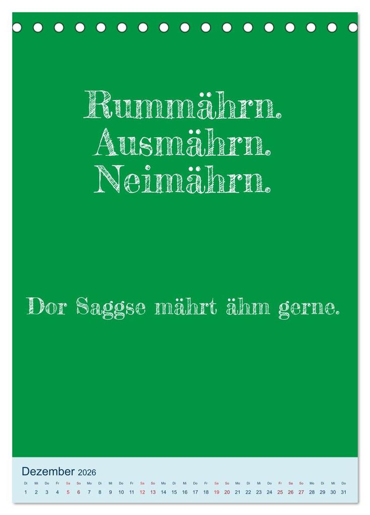 Weitere Ansicht: Humorvoller Mundartkalender Sachsen (Tischkalender 2026 DIN A5 hoch), CALVENDO Monatskalender | Sächsmaschine Sächsmaschine, Calvendo, Sächsmaschine