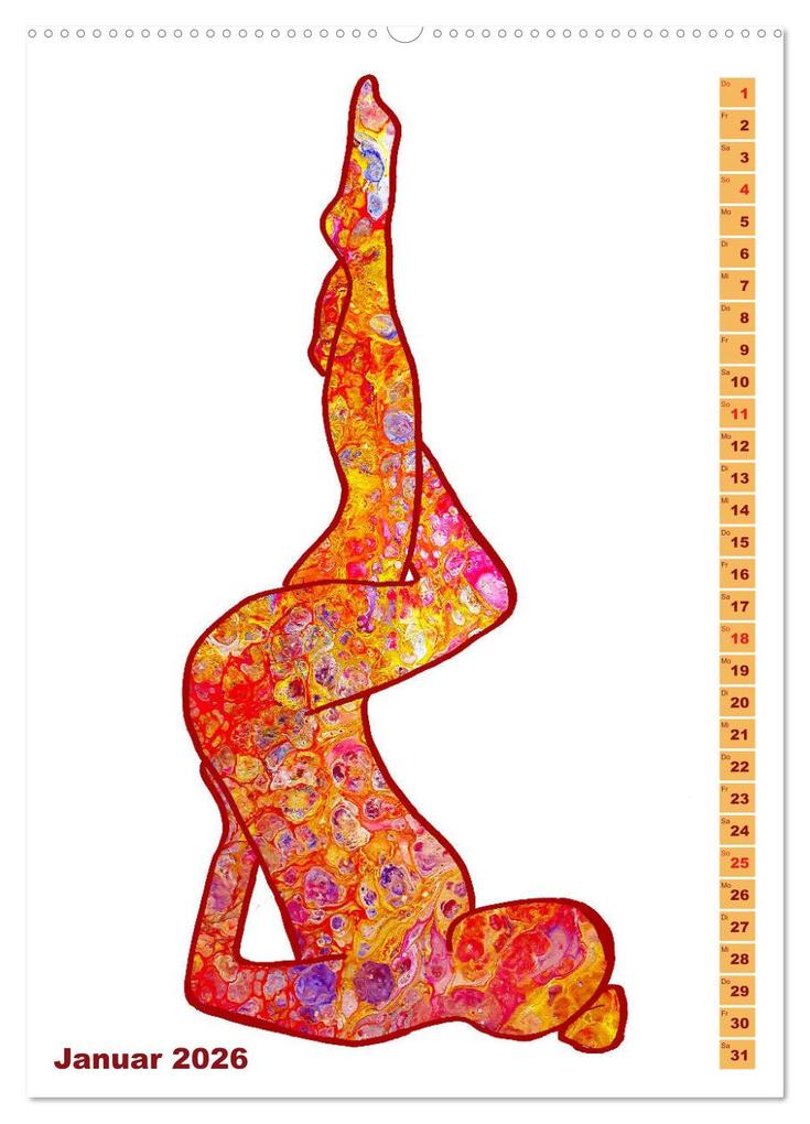 Weitere Ansicht: Prächtiges Yoga Pouring - Yoga verschmilzt mit Kunst (hochwertiger Premium Wandkalender 2026 DIN A2 hoch), Kunstdruck in Hochglanz | Michaela Schimmack, Calvendo