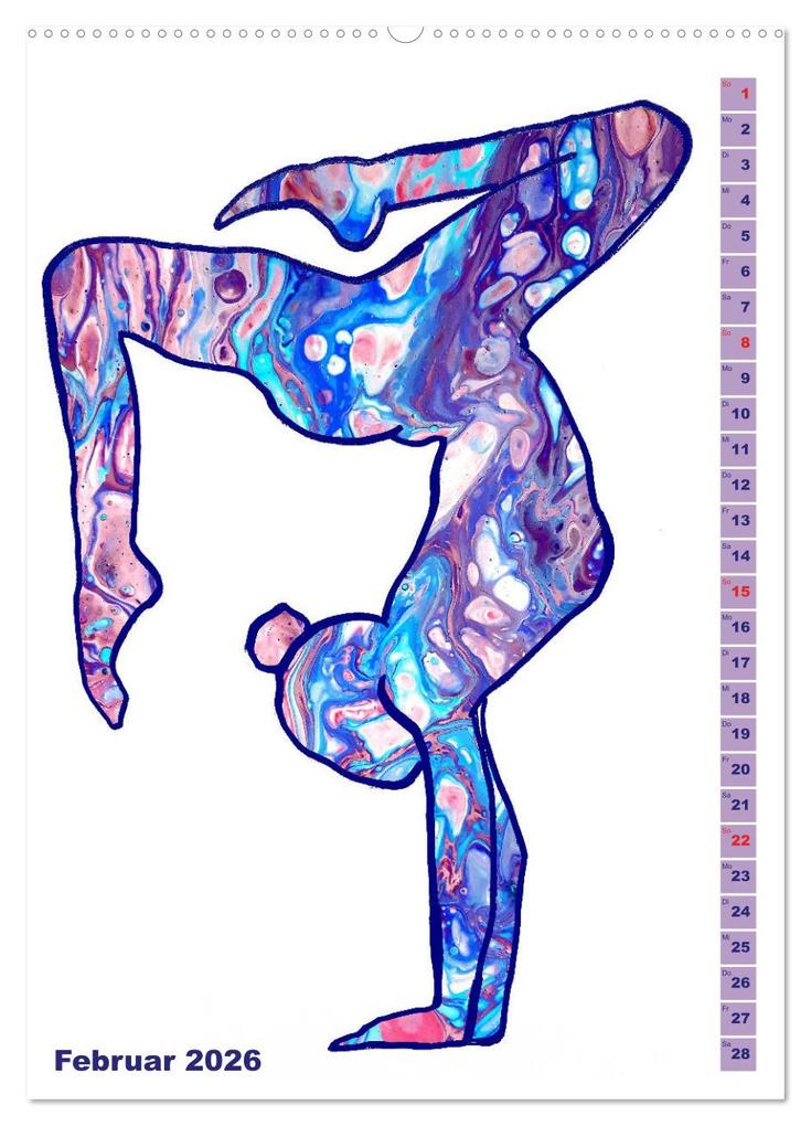 Weitere Ansicht: Prächtiges Yoga Pouring - Yoga verschmilzt mit Kunst (hochwertiger Premium Wandkalender 2026 DIN A2 hoch), Kunstdruck in Hochglanz | Michaela Schimmack, Calvendo