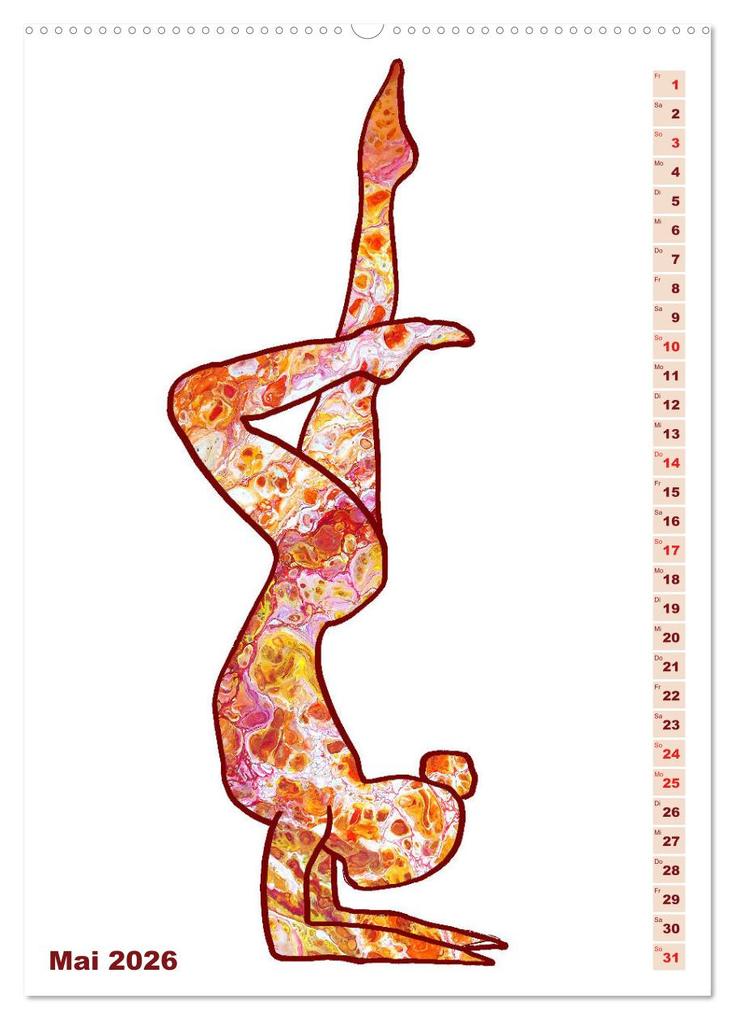 Weitere Ansicht: Prächtiges Yoga Pouring - Yoga verschmilzt mit Kunst (hochwertiger Premium Wandkalender 2026 DIN A2 hoch), Kunstdruck in Hochglanz | Michaela Schimmack, Calvendo