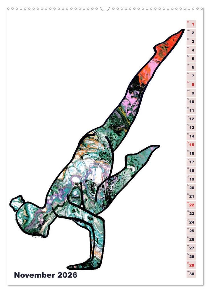 Weitere Ansicht: Prächtiges Yoga Pouring - Yoga verschmilzt mit Kunst (hochwertiger Premium Wandkalender 2026 DIN A2 hoch), Kunstdruck in Hochglanz | Michaela Schimmack, Calvendo