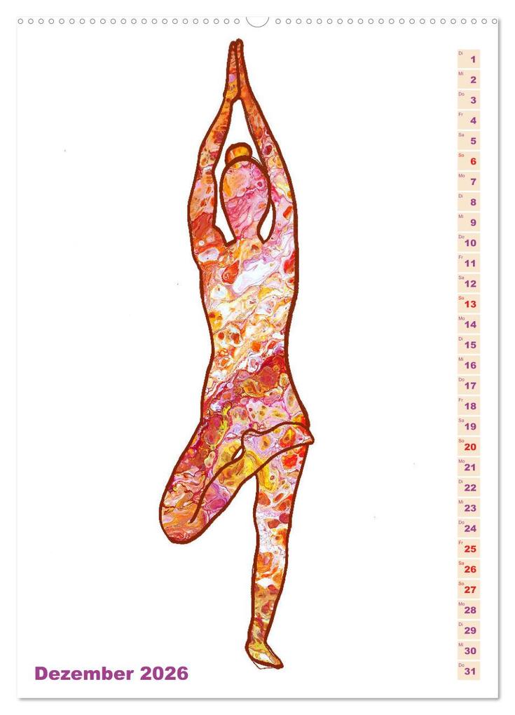 Weitere Ansicht: Prächtiges Yoga Pouring - Yoga verschmilzt mit Kunst (hochwertiger Premium Wandkalender 2026 DIN A2 hoch), Kunstdruck in Hochglanz | Michaela Schimmack, Calvendo