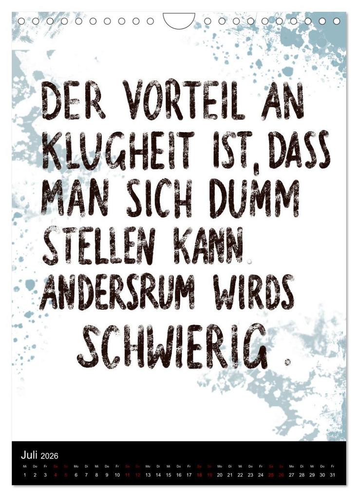 Weitere Ansicht: Und bei dir so ...? Witzige Sprüche gegen die Tücken des Alltags (Wandkalender 2026 DIN A4 hoch), CALVENDO Monatskalender | Christine B-B Müller, Calvendo