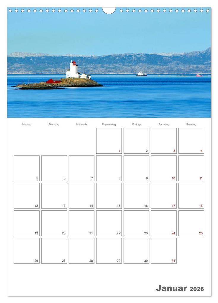 Weitere Ansicht: Die Küste Norwegens - Terminplaner (Wandkalender 2026 DIN A3 hoch), CALVENDO Monatskalender | Nina Schwarze, Calvendo