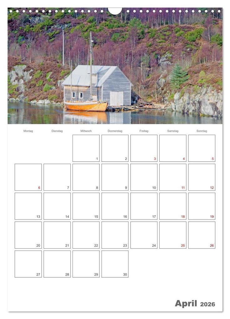 Weitere Ansicht: Die Küste Norwegens - Terminplaner (Wandkalender 2026 DIN A3 hoch), CALVENDO Monatskalender | Nina Schwarze, Calvendo