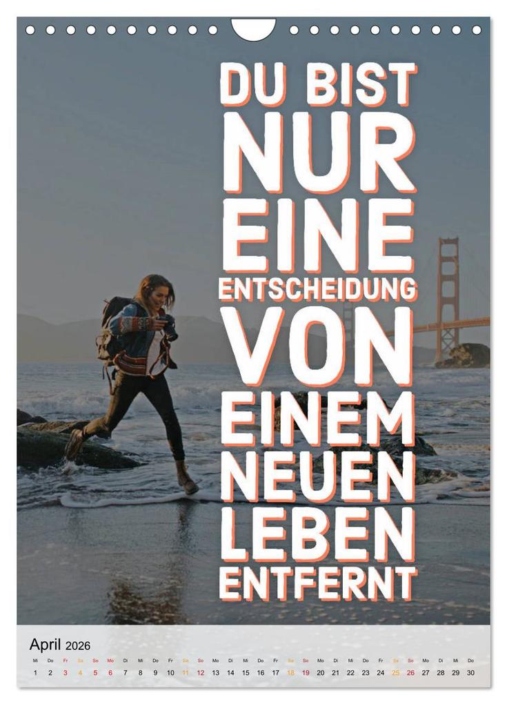 Weitere Ansicht: Dein monatlicher Motivationsschub: Das Leben wird nicht leichter, Du wirst nur stärker. (Wandkalender 2026 DIN A4 hoch), CALVENDO Monatskalender | CALVENDO CALVENDO, Calvendo