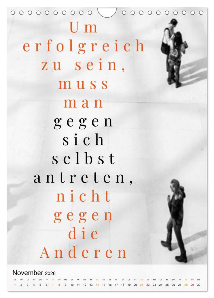 Weitere Ansicht: Dein monatlicher Motivationsschub: Das Leben wird nicht leichter, Du wirst nur stärker. (Wandkalender 2026 DIN A4 hoch), CALVENDO Monatskalender | CALVENDO CALVENDO, Calvendo