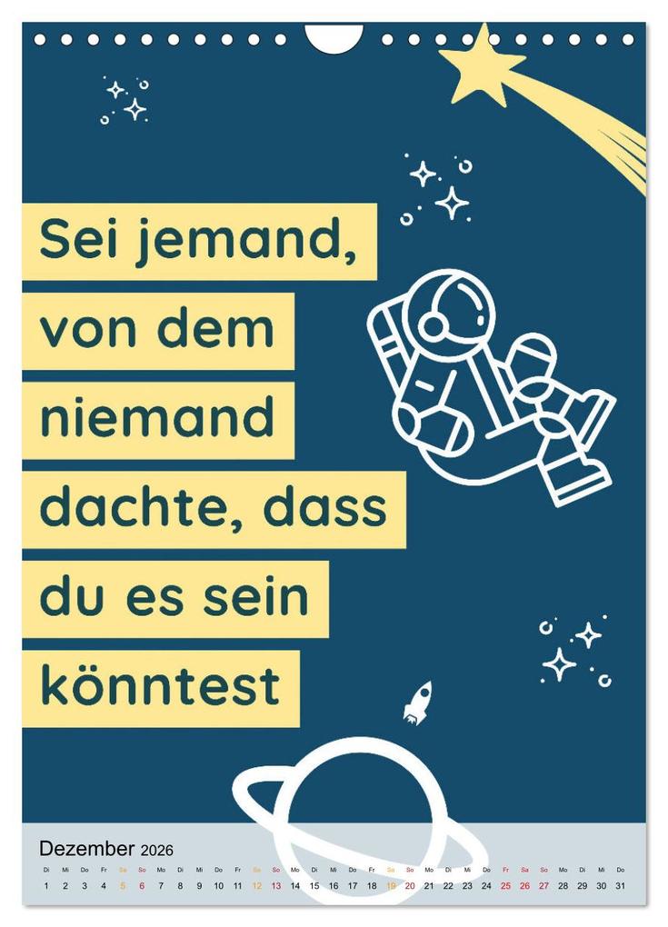 Weitere Ansicht: Dein monatlicher Motivationsschub: Das Leben wird nicht leichter, Du wirst nur stärker. (Wandkalender 2026 DIN A4 hoch), CALVENDO Monatskalender | CALVENDO CALVENDO, Calvendo