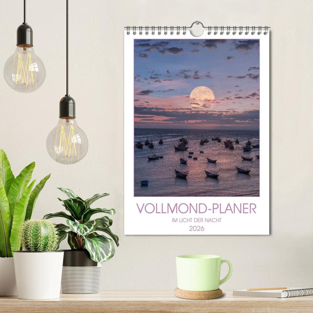 Weitere Ansicht: VOLLMOND-Planer - Im Licht der Nacht (Wandkalender 2026 DIN A4 hoch), CALVENDO Monatskalender | Globe VISUAL, Calvendo