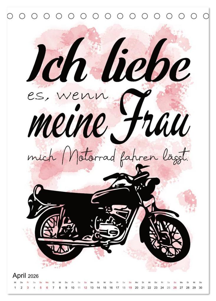 Weitere Ansicht: Biker-Sprüche (Tischkalender 2026 DIN A5 hoch), CALVENDO Monatskalender | Sabine Löwer, Calvendo