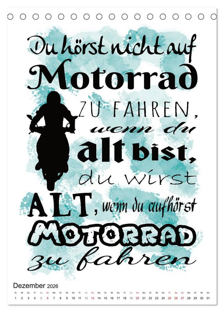 Weitere Ansicht: Biker-Sprüche (Tischkalender 2026 DIN A5 hoch), CALVENDO Monatskalender | Sabine Löwer, Calvendo